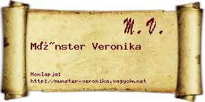 Münster Veronika névjegykártya